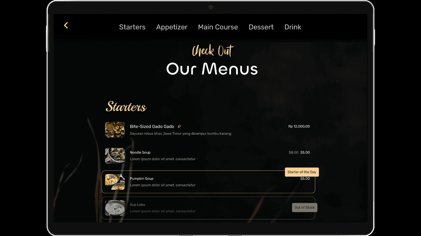 RestoApp - Digital Dining Interface